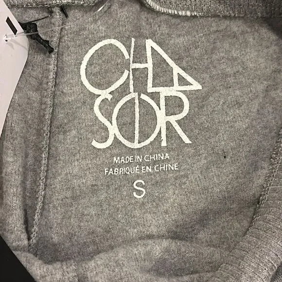 Chaser Girls Grey Joggers with Velvet Black Hearts - Size JS